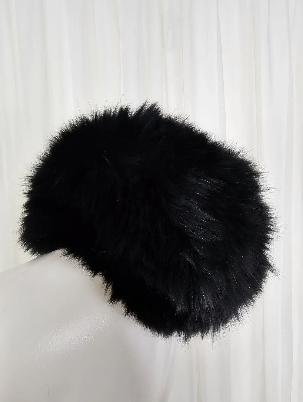 Surrell Black Fox Fur Russian-style Cossack Hat Womens